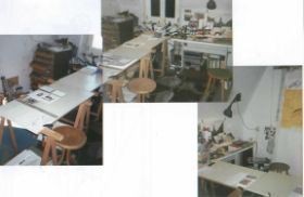 Atelierbesuch - drei Ansichten meines Ateliers vom Febr. 2002 bis Febr. 2007.jpg